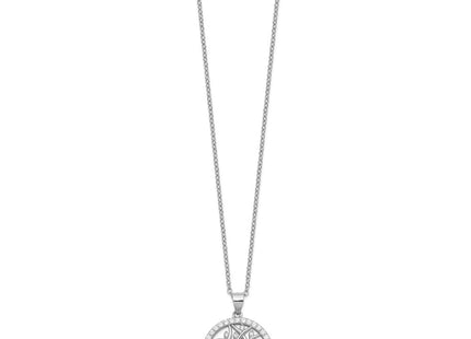 Sterling silver cubic zirconia tree of life necklace, alternate view