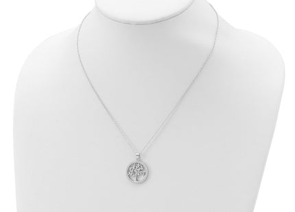 Sterling silver cubic zirconia tree of life necklace, further view