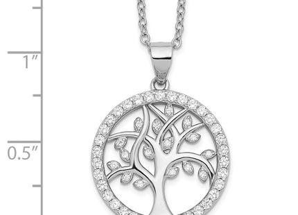 Sterling silver cubic zirconia tree of life necklace, another view