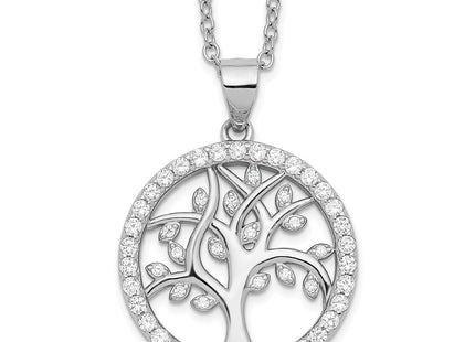 Sterling silver cubic zirconia tree of life necklace