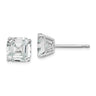 Cheryl M Sterling Silver Rhodium-plated Asscher-cut CZ Square Post Stud Earrings
