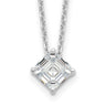 Cheryl M Sterling Silver Rhodium-plated Square Step-Cut CZ Necklace with Extender