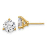 Cheryl M Sterling Silver Gold-tone Brilliant-cut CZ Stud Post Earrings