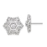 Cheryl M Sterling Silver Rhodium-plated Brilliant-cut CZ Snowflake Post Earrings