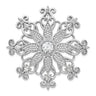 Cheryl M Sterling Silver Rhodium-plated Brilliant-cut & Marquise-cut CZ Snowflake Pin
