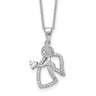 Cheryl M Sterling Silver Rhodium-plated Brilliant-cut CZ Angel Necklace with Extender