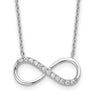 Cheryl M Sterling Silver Rhodium-plated Brilliant-cut CZ Infinity Necklace