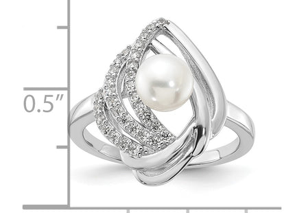 Sterling silver cubic zirconia teardrop ring, additional view