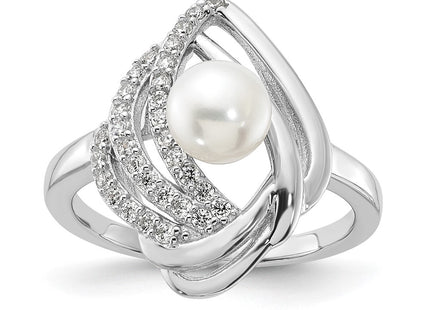 Sterling silver cubic zirconia teardrop ring