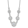 Cheryl M Sterling Silver Rhodium-plated Brilliant-cut CZ Fancy Halo Circles Necklace