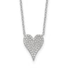Cheryl M Sterling Silver Rhodium-plated Brilliant-cut Pave CZ Heart Necklace