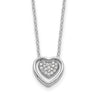 Cheryl M Sterling Silver Rhodium-plated Brilliant-cut CZ Double Heart Necklace