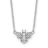 Cheryl M Sterling Silver Rhodium-plated Brilliant-cut CZ Bee Necklace
