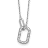 Cheryl M Sterling Silver Rhodium-plated Brilliant-cut CZ Oval Links Necklace