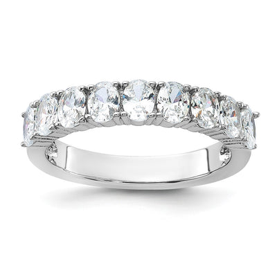 Sterling silver cubic zirconia oval ring