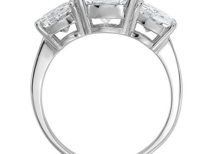 Sterling silver cubic zirconia oval ring, alternate view
