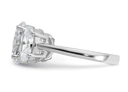 Sterling silver cubic zirconia oval ring, another view