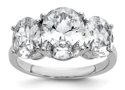 Sterling silver cubic zirconia oval ring