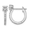 Cheryl M Sterling Silver Rhodium-plated Polished CZ Hinged Round Hoop Earrings