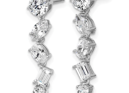Sterling silver cubic zirconia drop earrings, alternate view