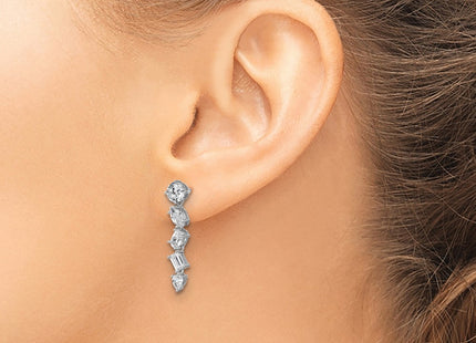 Sterling silver cubic zirconia drop earrings, another view