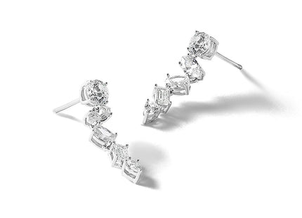 Sterling silver cubic zirconia drop earrings, additional view