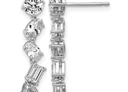 Sterling silver cubic zirconia drop earrings
