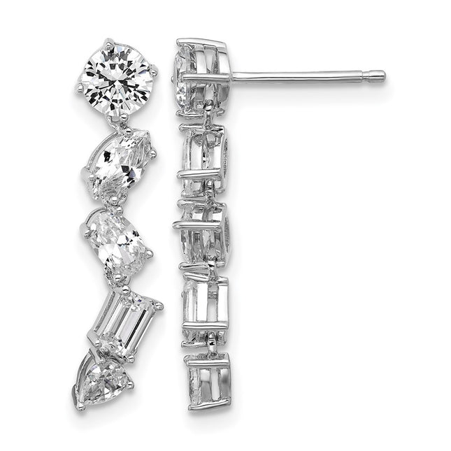 Sterling silver cubic zirconia drop earrings