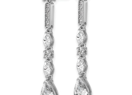 Sterling silver cubic zirconia teardrop drop earrings, alternate view
