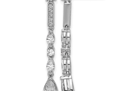 Sterling silver cubic zirconia teardrop drop earrings