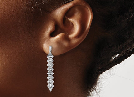 Sterling silver cubic zirconia drop earrings, another view