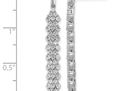 Sterling silver cubic zirconia drop earrings, further view