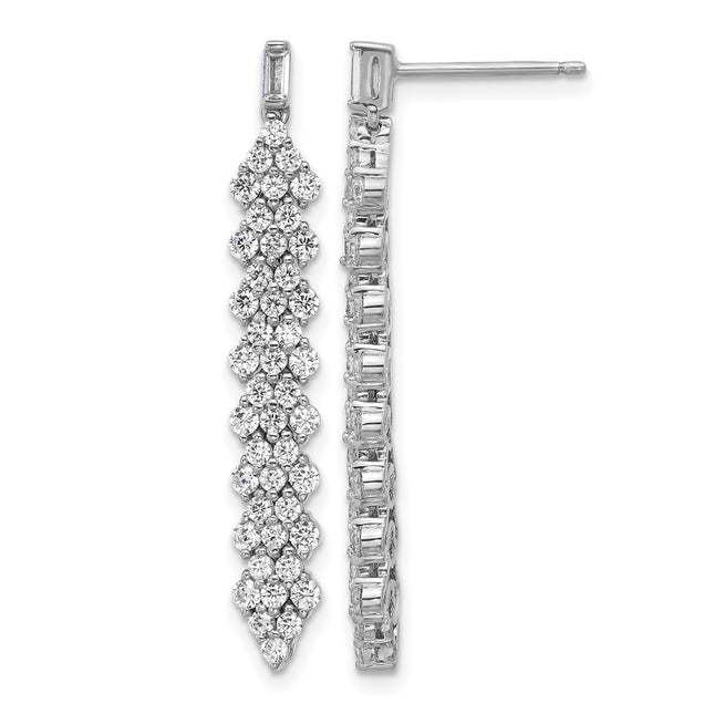 Sterling silver cubic zirconia drop earrings