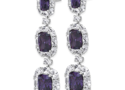 Sterling Silver Earrings Style QCM1715PUR - Classique Jewelry Inc.