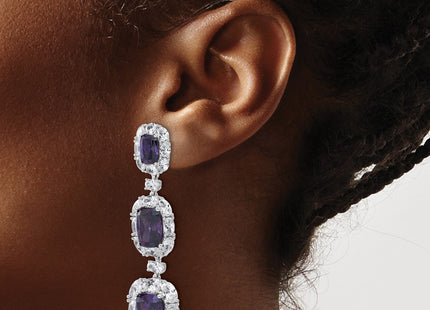 Sterling Silver Earrings Style QCM1715PUR - Classique Jewelry Inc.