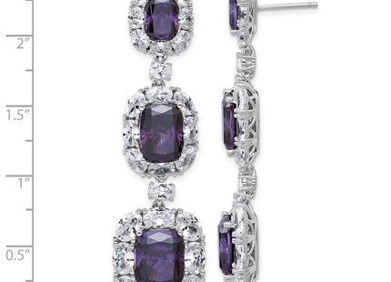 Sterling Silver Earrings Style QCM1715PUR - Classique Jewelry Inc.
