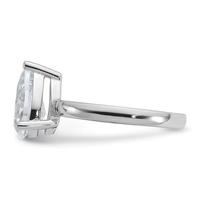 Cheryl M Sterling Silver Rhodium-plated Polished Pear CZ Ring