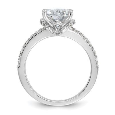 Cheryl M Sterling Silver Rhodium-plated Polished Fancy Oval CZ Ring