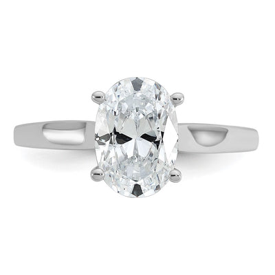 Cheryl M Sterling Silver Rhodium-plated Polished Oval CZ Ring