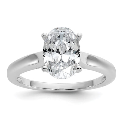 Sterling silver cubic zirconia oval ring