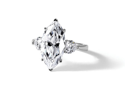 Cheryl M Sterling Silver Rhodium-plated Polished Fancy Marquise & Hearts CZ Ring