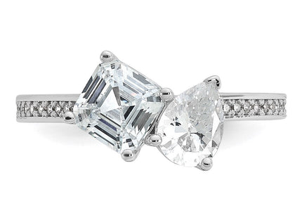 Sterling silver cubic zirconia ring, further view