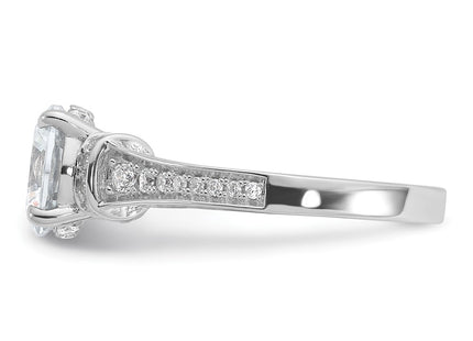 Sterling silver cubic zirconia ring, another view