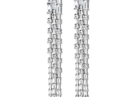 Sterling silver cubic zirconia drop earrings, alternate view