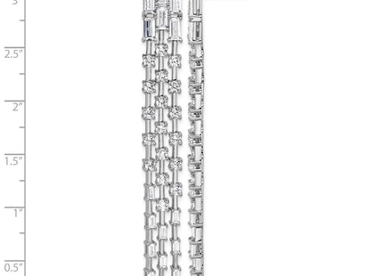 Sterling silver cubic zirconia drop earrings, further view