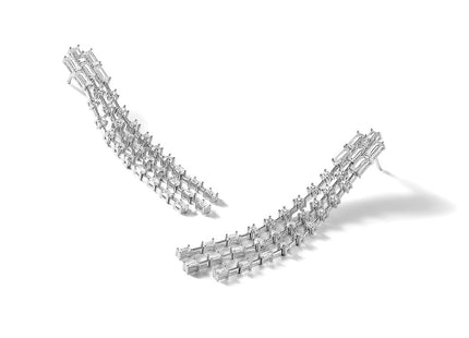 Sterling silver cubic zirconia drop earrings, additional view