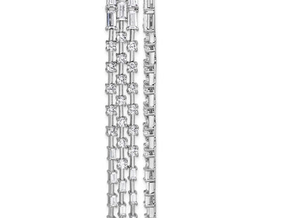 Sterling silver cubic zirconia drop earrings
