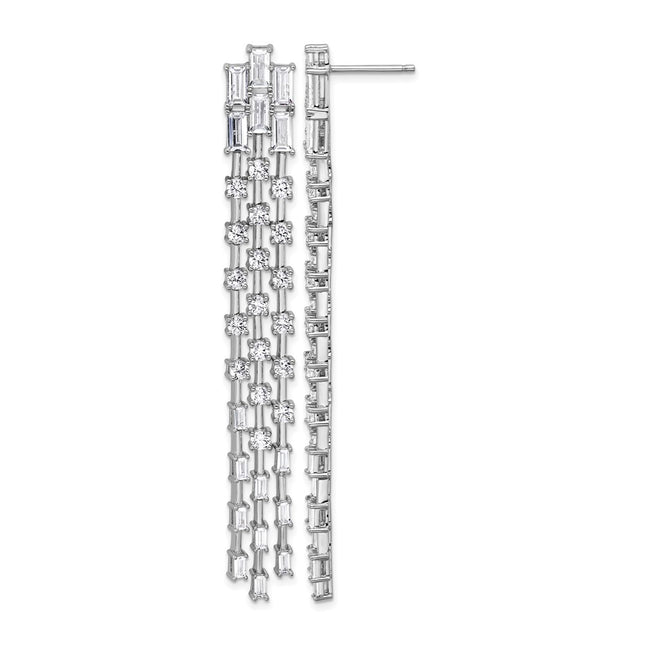 Sterling silver cubic zirconia drop earrings