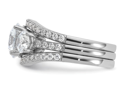 Sterling silver cubic zirconia band, another view