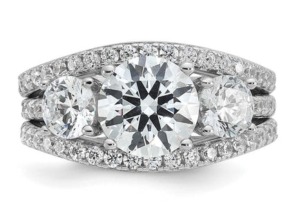 Sterling silver cubic zirconia band, further view